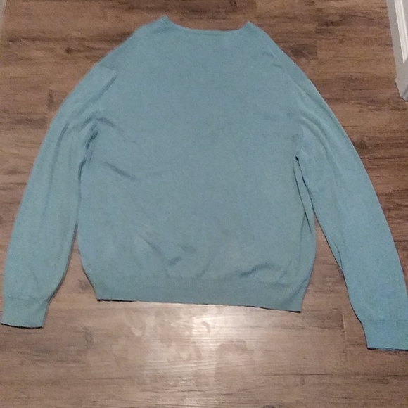 Calvin Klein Men's Solid V-Neck Merino Sweater, sage green, XL, Great condition! - Picture 2 of 3